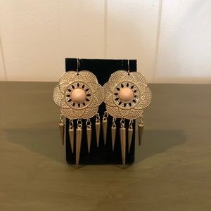 Gold and Coral Flower earrings